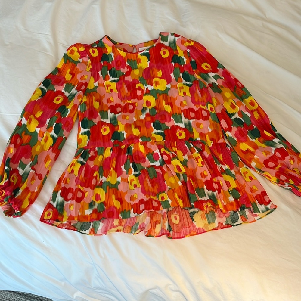 NWOT Pomander Place Carlota Peplum Blouse, Sz - M